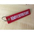 Remove before flight embroidery key ring