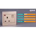 Igoto British Standard Brushed Aluminum 13A Wall Switch and Socket with Neon