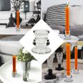 Transparent Clear Glass Taper Candle Holders