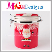 Colorful Santa Design Fresh Food Candy Airtight Jars with Silicone