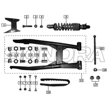 Rear Fork / Rearshock Absorber for ZONGSHEN RX3 SPARE PARTS TOP QUALITY