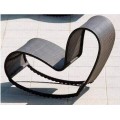 UV-proof outdoor wicker sun lounger with wheel