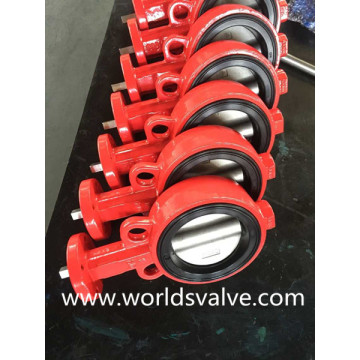 Red Colour Wafer Butterfly Valve (WDS)