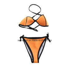 Fashion Yellow Color Neoprene Women′s Swimwear Bikini (SNBK05)