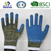 Aramida / Revestimiento de acero con guantes de seguridad Smart Grip Latex Coating