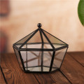 Moderne Tischplatte Fensterbank Dekor Blumentopf Balkon Pflanzer Diy Display Box Schwarzes Glas Geometrisches Terrarium