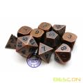 Bescon 10 pcsensemble Antique Cuivre Métal Solide Polyédrique D &amp; D Dé Jeu, Vieux Cuivre Métal RPG Rôle Jouer Jeu Dés 7 + 3 Extra D6s &#39;