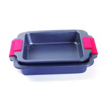 Silicone grip square cake pan