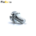 White Zinc Slotted Hex Head SEMS Screws with External Tooth Washer