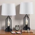 Retro Charging Bedroom Table Lamps