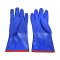 Blue PVC Coated glove cotton linning cashmere