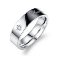 Stainless Steel Jewelry Cubic Zirconia Wedding Ring Set