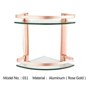 Wall Mount Dual Tiers Glass Shelf Bathroom Accessories