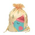 Sac de Noël avec motif de petit oiseau imprimé