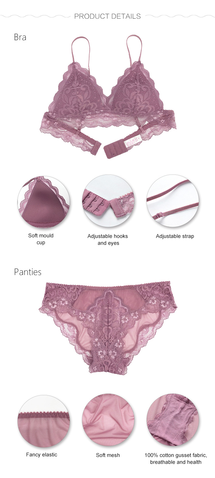 Women underwear set-product detail