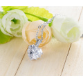 Silver Plated CZ Diamond Heart Bridal Necklaces Fashion (CNL0224-B)