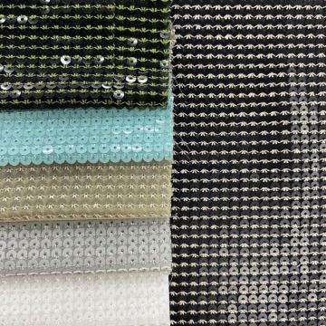 Regular 5mm Sequin Embroidery On Chiffon Fabric