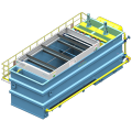 Dissolved air flotation with high capacity and efficiency