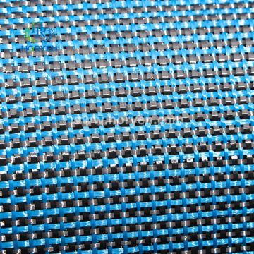 Tissu de tissu de fibre de carbone hybride de couleur bleu lac