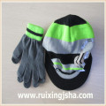 Men's Fashion Knit Visor Brim Beanie Hats and gloves