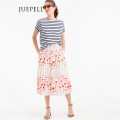 Floral Pintucked MIDI Women Skirt