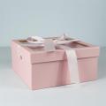 Pink wedding gift box with clear window