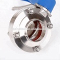 Sanitary Clamped/Threaded/Welded Manual Butterfly Valve