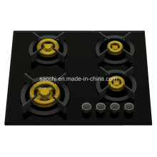 Supreme Elite Four Brass Burner Gas Hob (8mm Glass)