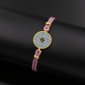 Brass Crystal Hanging Rope Jewelry Bracelet for Women