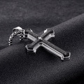 Stainless Steel Mens Cross Necklace With Bible Verse