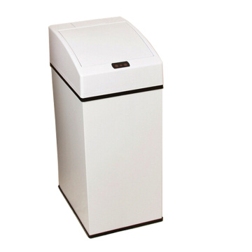 Dustbin De Sensor Aotomático Branco De Aço Inoxidável (YW001)