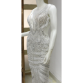 White silver sequin bridal wedding dress