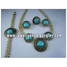 Handmade turquoise jewelry set