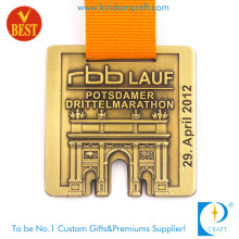 Customized Ancient Copper Pressure Stamping 3D Marathon Medal avec une bonne qualité