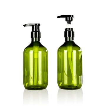 Bouteille de distributeur de shampooing en plastique vert rechargeable de 16 oz / 500 ml