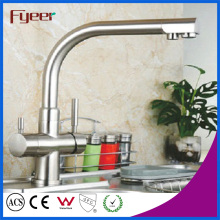 Brass Chromed 3 Way Kitchen Sink Faucet Filter Water Mixer