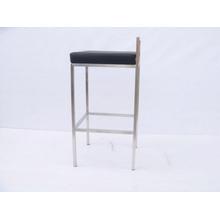 cadeira de bar de couro em aço inoxidável