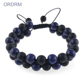 Make your own black blue agate bead bracelet