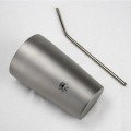 Custom Shape Dinner Titanium Cup With Straw