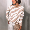 Women's Zebra Striped Print Sweater Tops