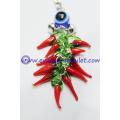 Turkish evil eye bell eleven red pepper key chain