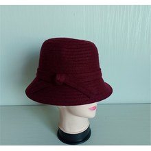 Chapeaux décontractés de ruban de tresse de tissu de laine poly pour femmes