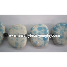 white color flat square shape ceramic beads