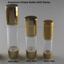 Flacon Airless 15ml 30ml 50ml en aluminium avec Base or