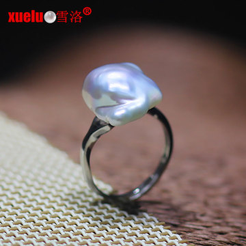 925sterling Silver Real Freshwater Baroque Pearl Ring Designs (E170003)