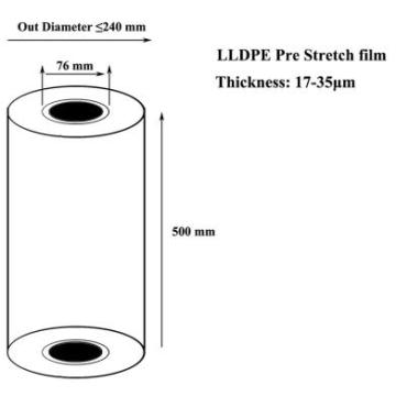 Filme extensível LLDPE para embalagem de paletes