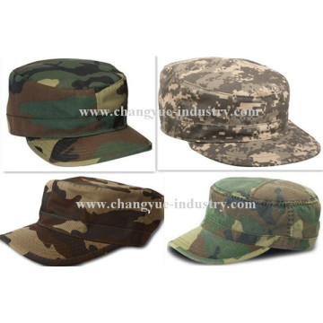 Camo design wholesale fitted flat-top cadet army cap hat