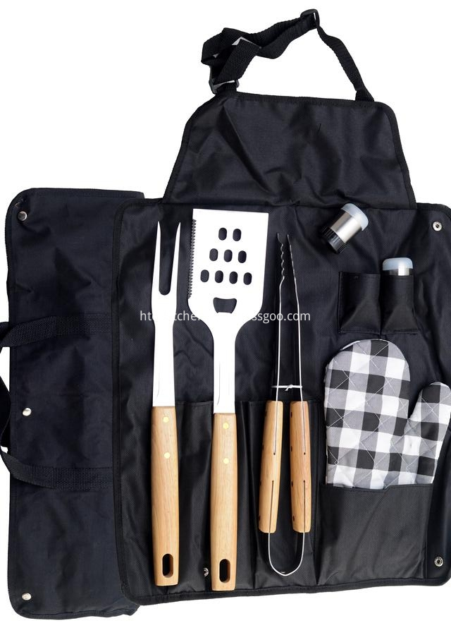 BBQ tool set with apron bag