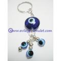 Custom  blue evil eye beads key chain