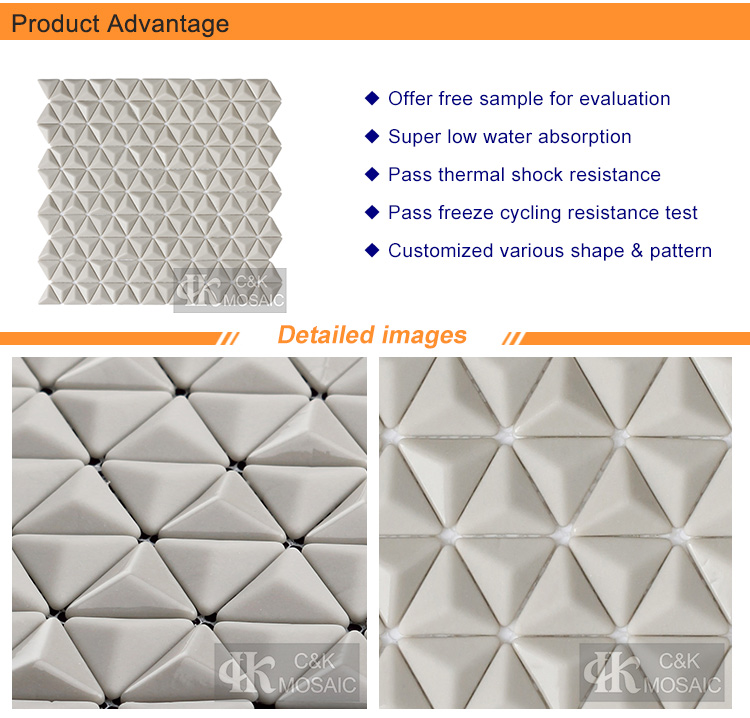 3D Beige Glass Mosaic Shower Tiles for Sale